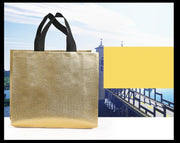 200pcs Custom Logo bags Gold shopping tote bags with logo Non woven bags Silvery clothes bags Shoes bags Three size