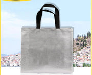 200pcs Custom Logo bags Gold shopping tote bags with logo Non woven bags Silvery clothes bags Shoes bags Three size