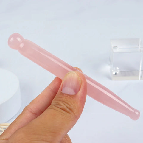 Eye Massage Pen Natural Rose Quartz Stone Acupuncture Wand Face Gua Sha Tool Skin Lifting Care Massager Health Beauty Product