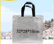 200pcs Custom Logo bags Gold shopping tote bags with logo Non woven bags Silvery clothes bags Shoes bags Three size