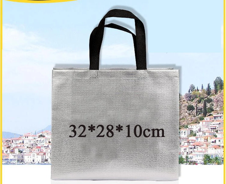 200pcs Custom Logo bags Gold shopping tote bags with logo Non woven bags Silvery clothes bags Shoes bags Three size