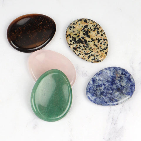 Face Gua Sha Tool Worry Thumb Stone Palm Gemstone Rose Quartz Hand Massage Skin Care Body Natural Crystal Mineral Beauty Product