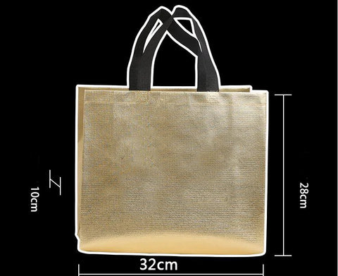 200pcs Custom Logo bags Gold shopping tote bags with logo Non woven bags Silvery clothes bags Shoes bags Three size
