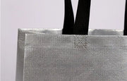 200pcs Custom Logo bags Gold shopping tote bags with logo Non woven bags Silvery clothes bags Shoes bags Three size