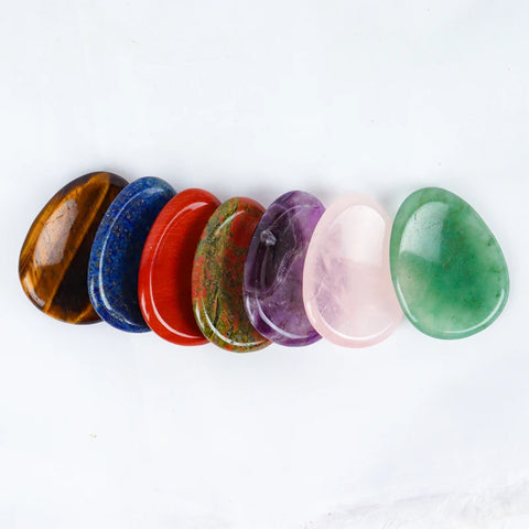 Face Gua Sha Tool Worry Thumb Stone Palm Gemstone Rose Quartz Hand Massage Skin Care Body Natural Crystal Mineral Beauty Product