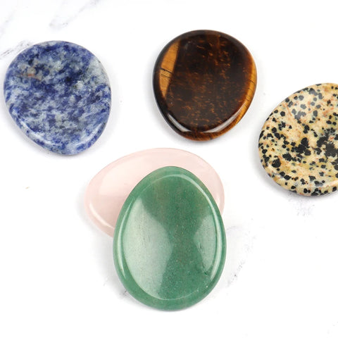 Face Gua Sha Tool Worry Thumb Stone Palm Gemstone Rose Quartz Hand Massage Skin Care Body Natural Crystal Mineral Beauty Product