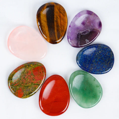 Face Gua Sha Tool Worry Thumb Stone Palm Gemstone Rose Quartz Hand Massage Skin Care Body Natural Crystal Mineral Beauty Product