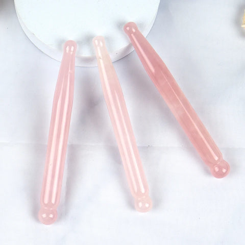 Eye Massage Pen Natural Rose Quartz Stone Acupuncture Wand Face Gua Sha Tool Skin Lifting Care Massager Health Beauty Product