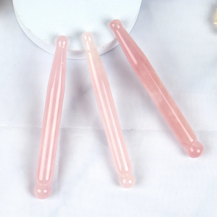 Eye Massage Pen Natural Rose Quartz Stone Acupuncture Wand Face Gua Sha Tool Skin Lifting Care Massager Health Beauty Product