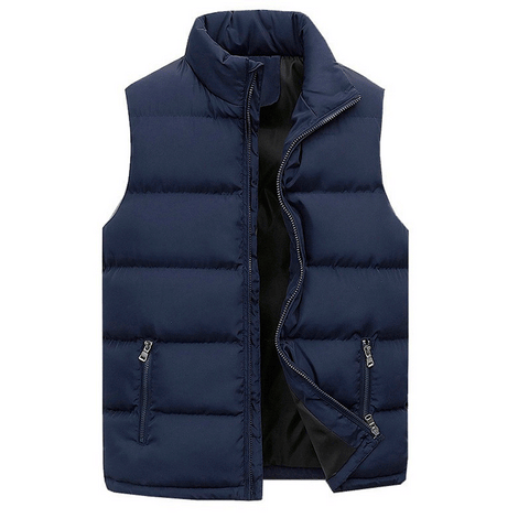 Mens Vest Jacket Warm Sleeveless Jackets Winter Waterproof Zipper Coat Autumn Stand-up Collar Casual Waistcoat Brand Clothing