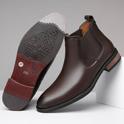 Chelsea Men's High-top Casual Business Wear Pointed Leather Boots