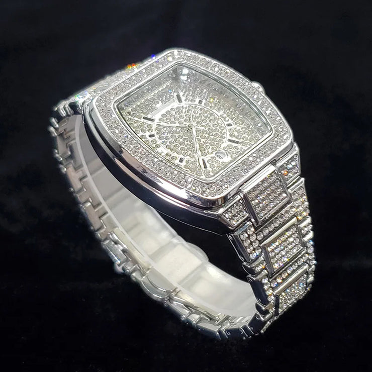 New Luxury Diamond Watch for Men Fashion Shiny Party Jewelry Watches Hip Hop Iced Out Bling Golden Relogio Masculino Dropshiping
