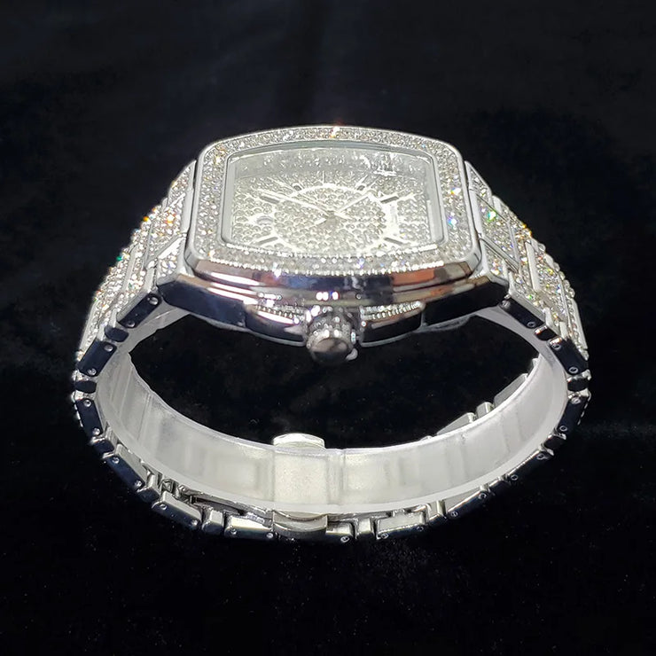 New Luxury Diamond Watch for Men Fashion Shiny Party Jewelry Watches Hip Hop Iced Out Bling Golden Relogio Masculino Dropshiping