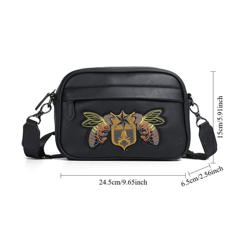 Bee Embroidery PU Men&