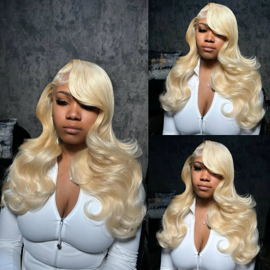 13x6 Cyan Blue Lace Front Wig Body Wave Light Green Lace Front Wig Human Hair Pre Plucked Blonde 613 Lace Frontal Wigs For Women