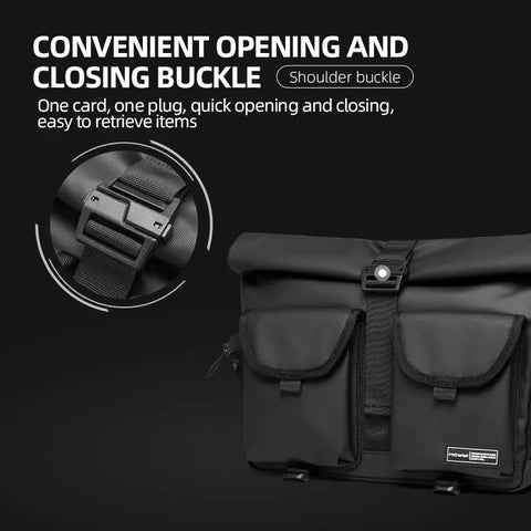 Fashion Casual Men Roll Top Shoulder Messenger Bag Large Size Outdoor Cycling Crossbody Side Bags Male Urban Trend Daypack