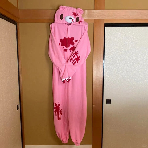 Gloomy Bear Character Peripheral Pink Jumpsuit Winter Sleepwear Home Outfit Kawaii Black Couple Sleepwear