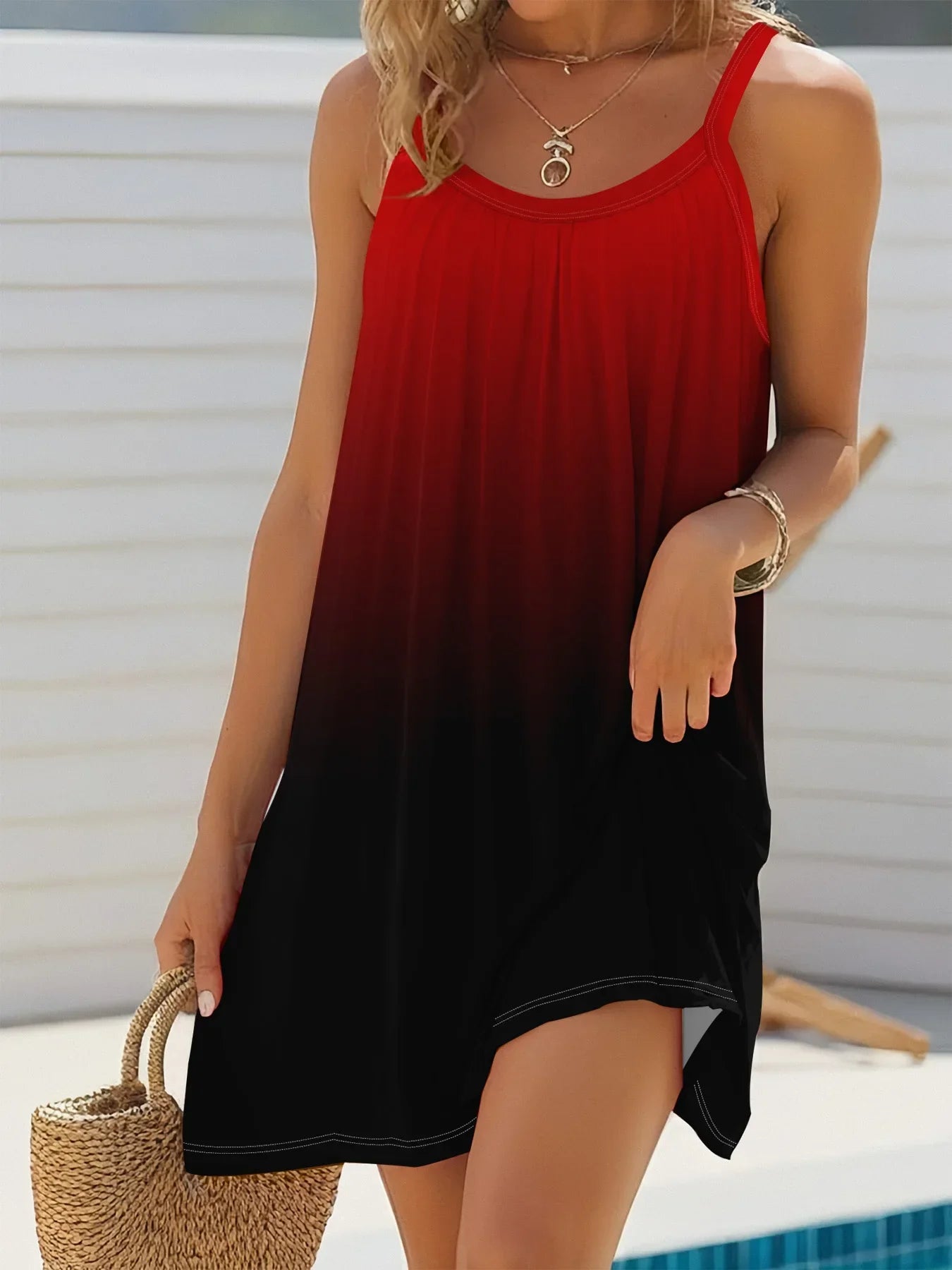 2024 Women's Summer Sleeveless   Print Casual Dress Summer Dress for Holiday Women Clothing