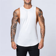 Men's Gym Clothing Summer Fitness Cotton Tank Top Men Jogging Bodybuilding Sleeveless Shirt Breathable O-Neck Casual Muscle Vest