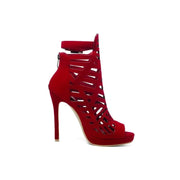 Women's Boots summer Fish mouth Open toe Hollow zipper Metal Decoration  High heel Women's shoe plus size 29-52 high11cm