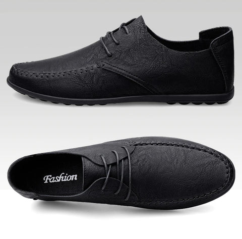 Leather Men Shoes Fashion Formal Men Shoes Moccasins Italian Breathable Male Driving Shoes Black Plus Size 38-47