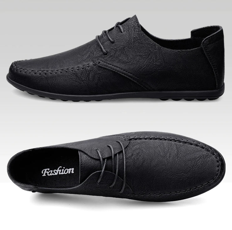 Leather Men Shoes Fashion Formal Men Shoes Moccasins Italian Breathable Male Driving Shoes Black Plus Size 38-47