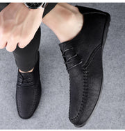 Leather Men Shoes Fashion Formal Men Shoes Moccasins Italian Breathable Male Driving Shoes Black Plus Size 38-47