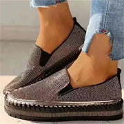 Women's Shoes 2022 Fashion  Flats Rhinestone Bling Sewing Platform Loafers luxury Shoes Casual Comfortable Female Shoes