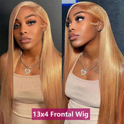 #27 Honey Blonde Wig Human Hair 13x6 HD Lace Frontal Wig 30 36 Inch Straight Human Hair Wigs For Women Brazilian 13x4 Lace Wig