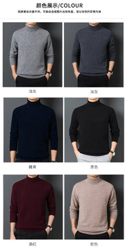 Sweatwear Men's Sweater Warm Long Sleeve Pullover Coats Solid Color Turtleneck Men Clothing
