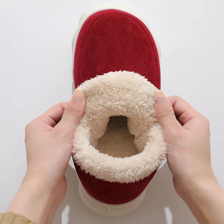 Smile PoP Winter Plush Men Cotton Shoes Warm Plush Men House Slippers Outdoor Soft Non Slip Women&