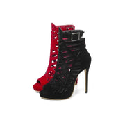 Women's Boots summer Fish mouth Open toe Hollow zipper Metal Decoration  High heel Women's shoe plus size 29-52 high11cm