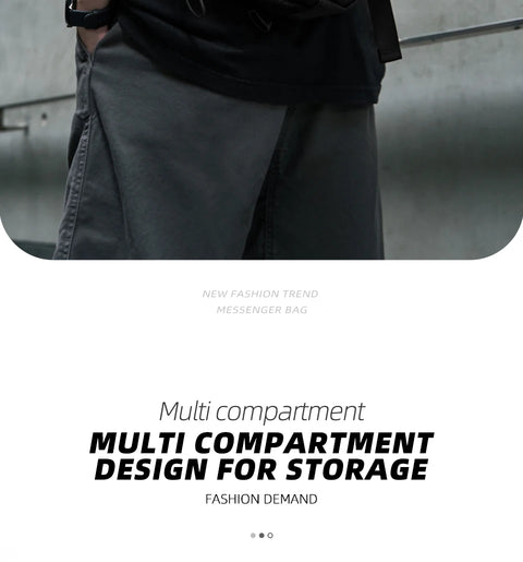 Fashion Casual Men Roll Top Shoulder Messenger Bag Large Size Outdoor Cycling Crossbody Side Bags Male Urban Trend Daypack
