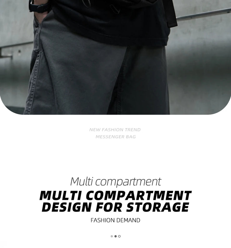 Fashion Casual Men Roll Top Shoulder Messenger Bag Large Size Outdoor Cycling Crossbody Side Bags Male Urban Trend Daypack