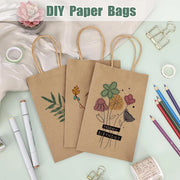 5/10/20/30pcs Brown Paper Bags with Handles, Gift Bags Bulk, Retail Bags, Shopping, Milk Tea bags, Eco-friendly Portable Bags