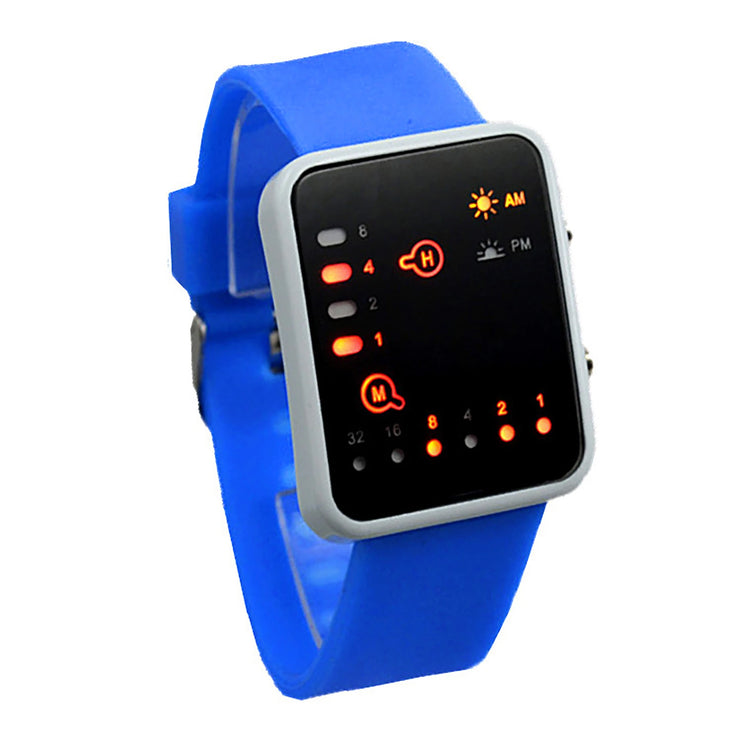 Binary Led Watches Men Watches Fashion Dot Led Digital Electronic Watches Fashion Sports Silicone Watches Couple Watches
