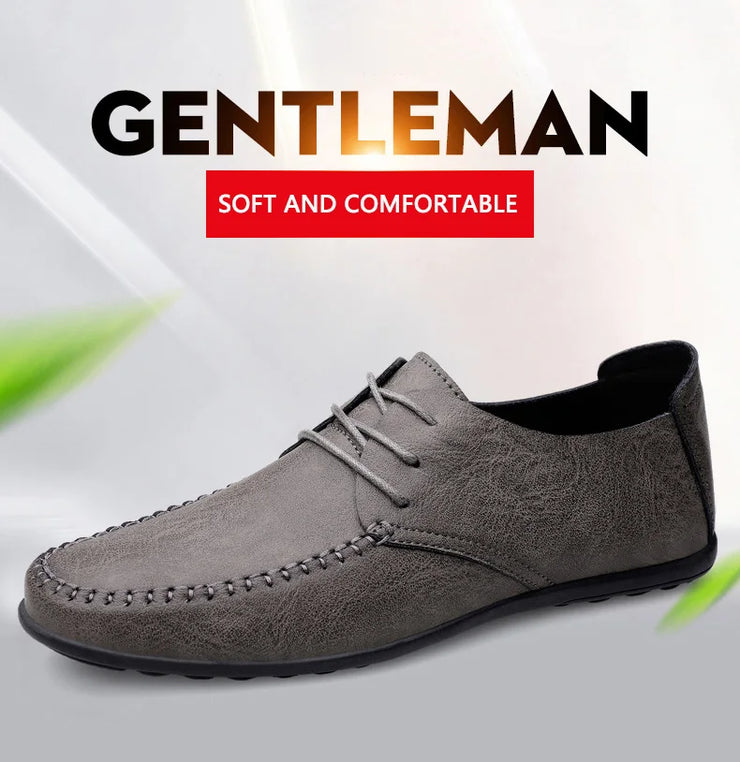 Leather Men Shoes Fashion Formal Men Shoes Moccasins Italian Breathable Male Driving Shoes Black Plus Size 38-47
