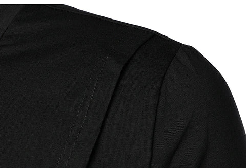 Men Clothing T Shirt High Street Streamer Functional Tactics Personalized Zipper Crewneck T-shirts Black Hip Hop Punk Camisetas