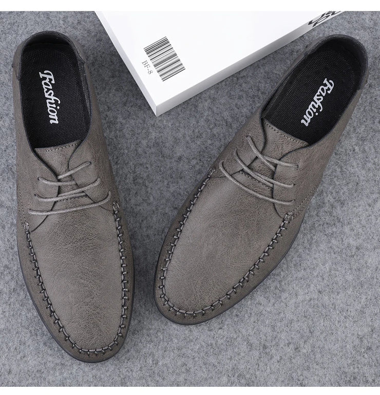 Leather Men Shoes Fashion Formal Men Shoes Moccasins Italian Breathable Male Driving Shoes Black Plus Size 38-47