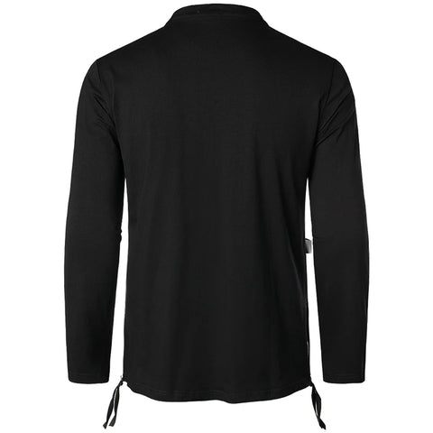 Men Clothing T Shirt High Street Streamer Functional Tactics Personalized Zipper Crewneck T-shirts Black Hip Hop Punk Camisetas