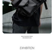 Fashion Casual Men Roll Top Shoulder Messenger Bag Large Size Outdoor Cycling Crossbody Side Bags Male Urban Trend Daypack