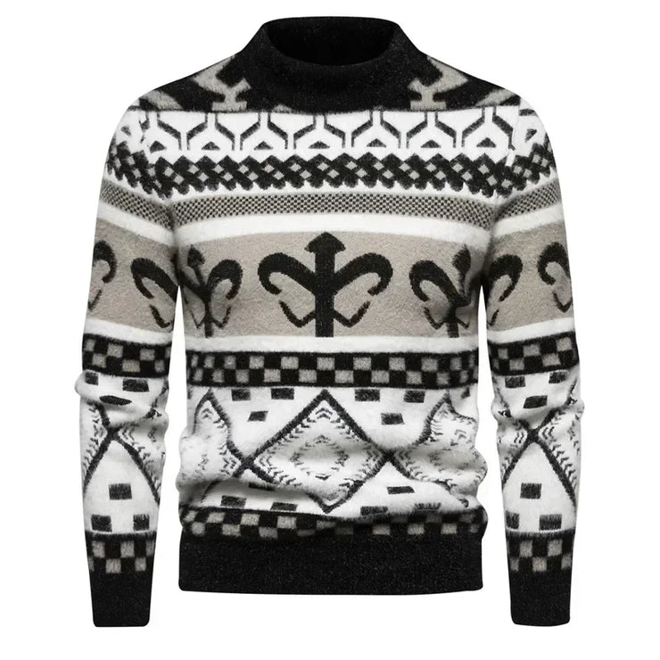 New Imitation Mink Sweater Soft and Comfortable  Fashion Warm Knit Sweater  Men Clothing