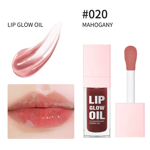 W1 Piece 8.3ml Moisturizing and Volumizing Lip Gloss Oil, Hydrating Lip Glow Oil, Lip Care Beauty Product, Tinted Lip Oil