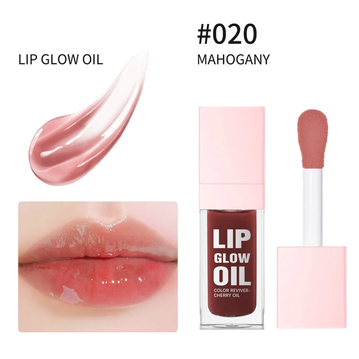 W1 Piece 8.3ml Moisturizing and Volumizing Lip Gloss Oil, Hydrating Lip Glow Oil, Lip Care Beauty Product, Tinted Lip Oil