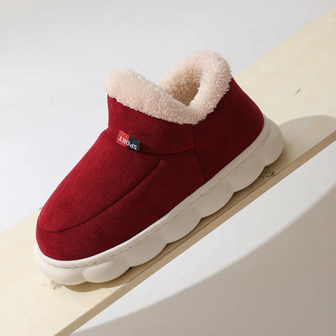 Smile PoP Winter Plush Men Cotton Shoes Warm Plush Men House Slippers Outdoor Soft Non Slip Women&