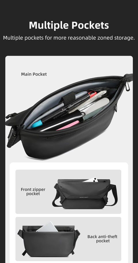 HK Water Repellent Messenger Bag Men Bags Casual Shoulder Crossbody Bags Fit 11 inch Ipad Fashion Outdoor Cycling Side Bag  Male