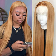 #27 Honey Blonde Wig Human Hair 13x6 HD Lace Frontal Wig 30 36 Inch Straight Human Hair Wigs For Women Brazilian 13x4 Lace Wig