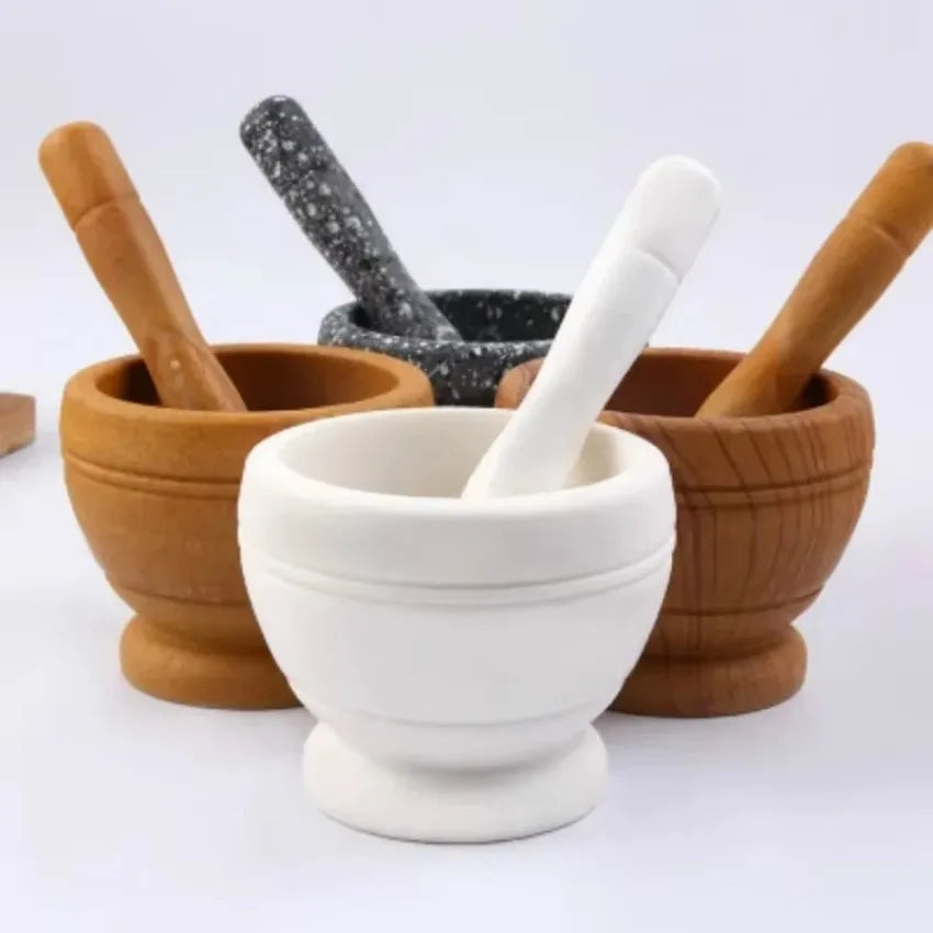 1 Pcs Restaurant Kitchen Tools Resin Setmortar and Pestle Garlic Herb Spice Mixing Grinding Crusher Bowl
