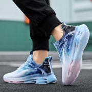 Men's Fashion Basketball Shoes with Air Cushions, Comfortable and Non-Slip, Breathable and Shock-Absorbing, Suitable for Men's Outdoor Activities