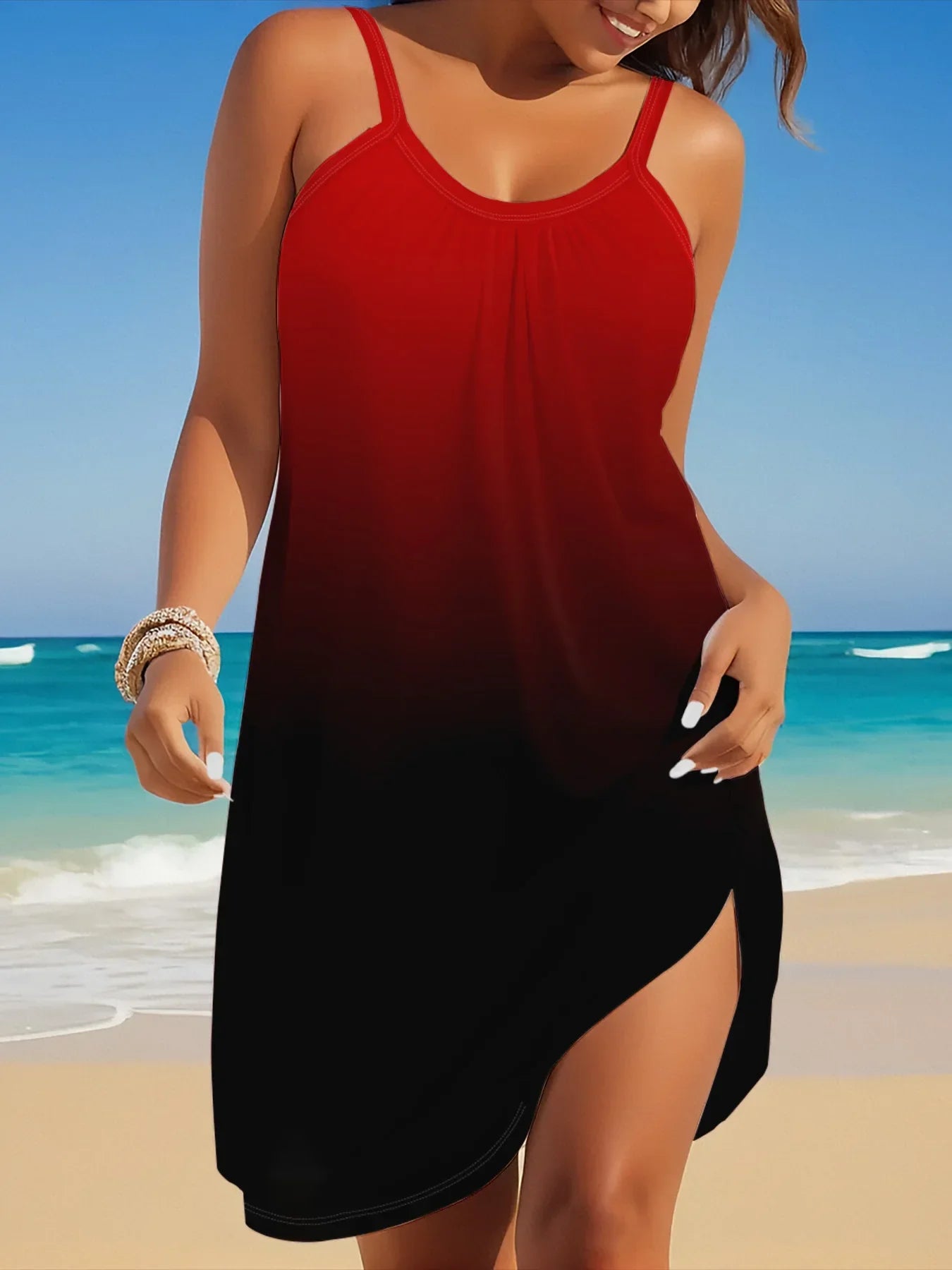 2024 Women's Summer Sleeveless   Print Casual Dress Summer Dress for Holiday Women Clothing